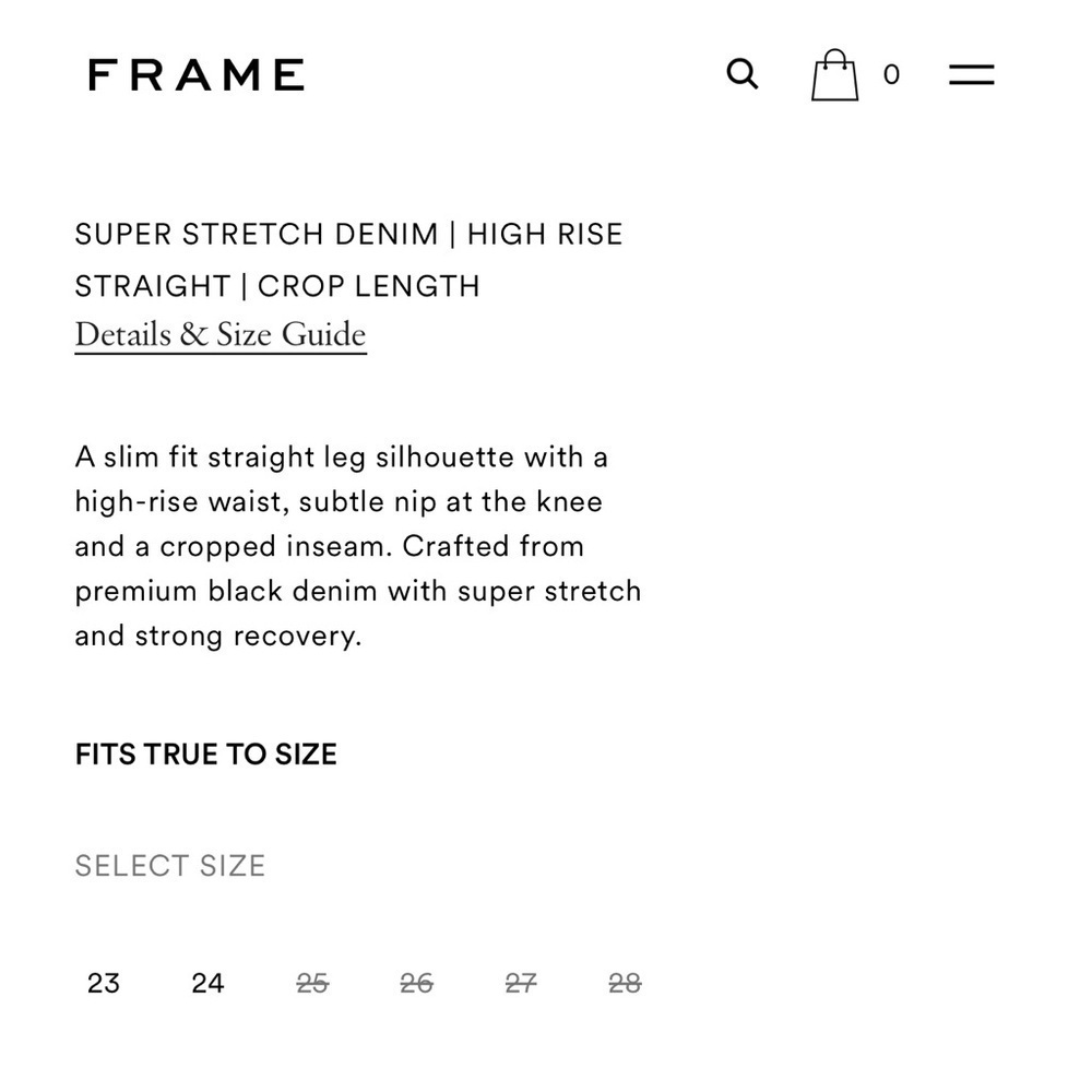 FRAME Black Le High Straight Crop Denim Size 33 - Picture 11 of 11